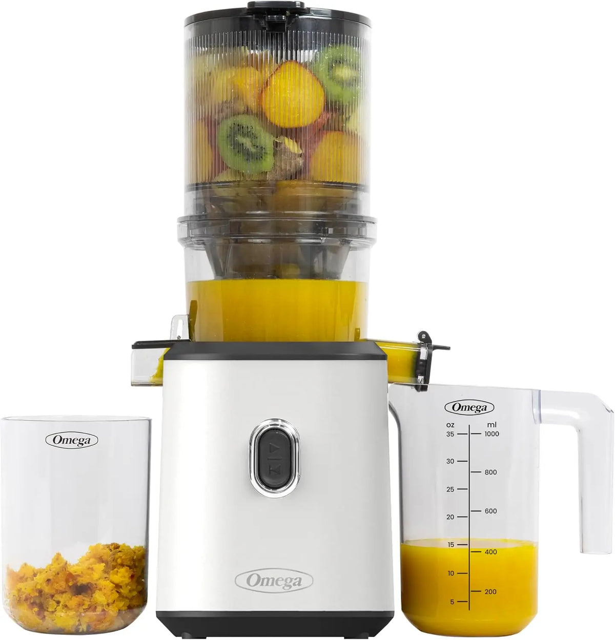 Omega Cold Press Juicer - Slow Masticating Hands Free Juicer Machine for Vegetables and Fruits with Wide Mouth Hopper for Whole Recipe Batch Juicing