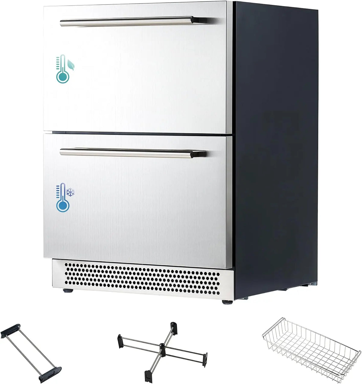 Albott 24 Inch Under Counter Drawer Fridge Freezer - Dual-Zone Refrigerator