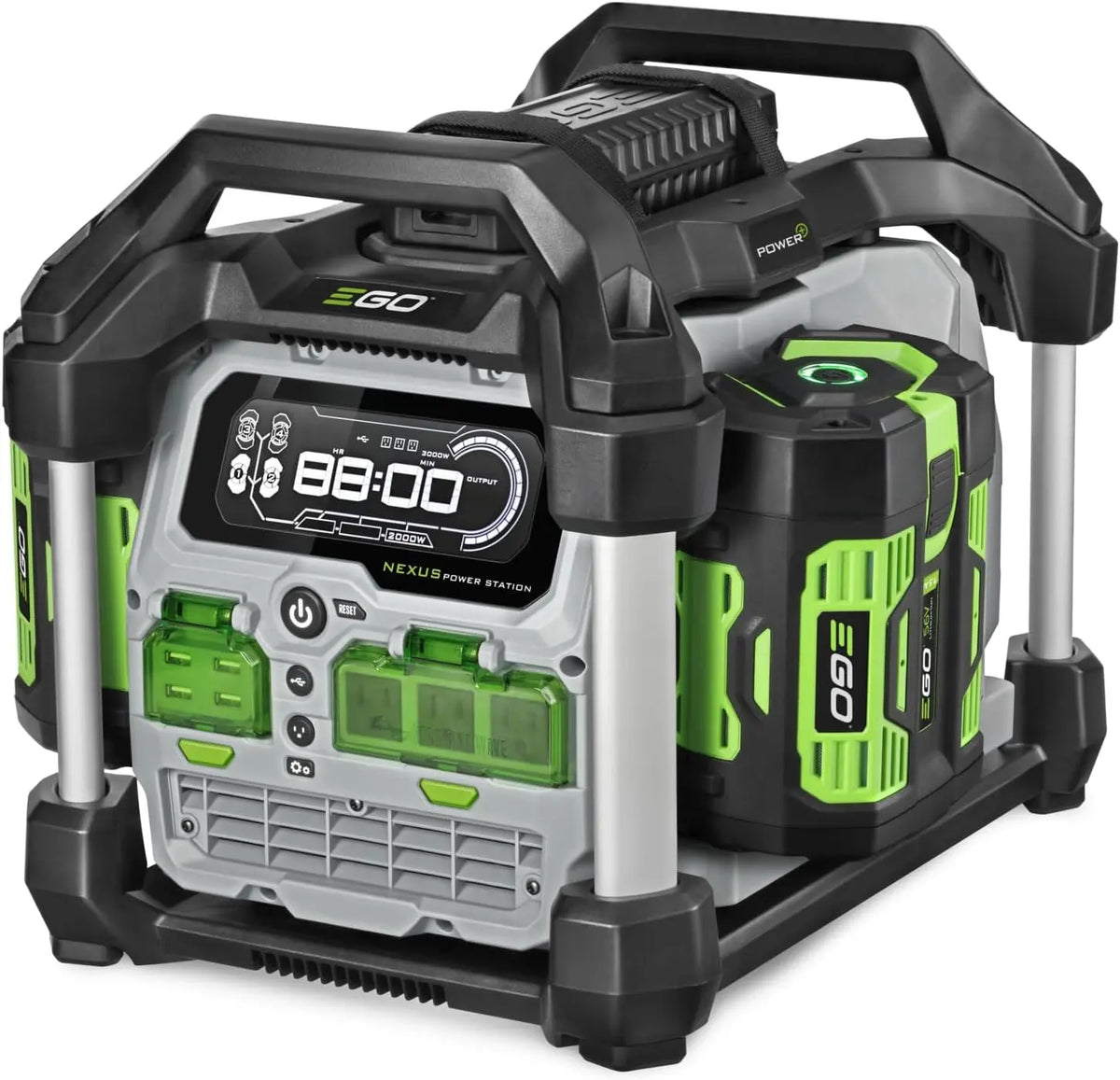 EGO POWER+ Portable Power Station - 3000W, Battery Powered, Inverter Generator for Home and Outdoor, Includes, 2, 56V 7.5Ah Batteries and Charger
