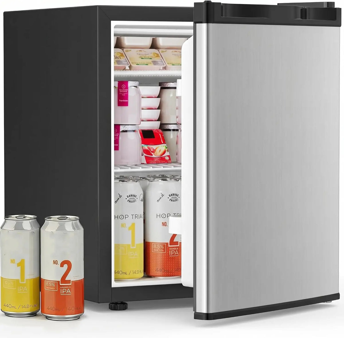 Antarctic Star 1.6 Cu. Ft. Mini Fridge with 7 Adjustable Thermostat - Silver