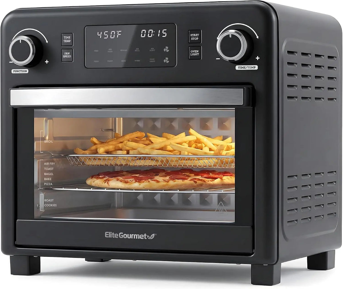 Elite Gourmet 23L Air Fryer Toaster Oven - 10-in-1 Convection, 1600W