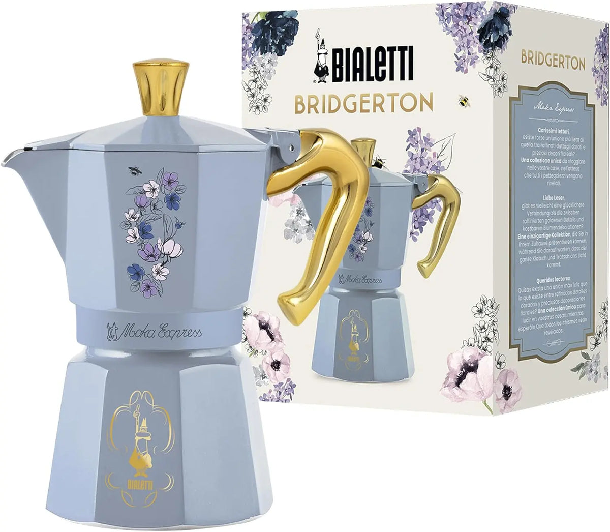 Bialetti - Moka Express Bridgerton: Iconic stovetop Espresso Maker, Official Netflix License, 6 Cups, 6 oz., Aluminum