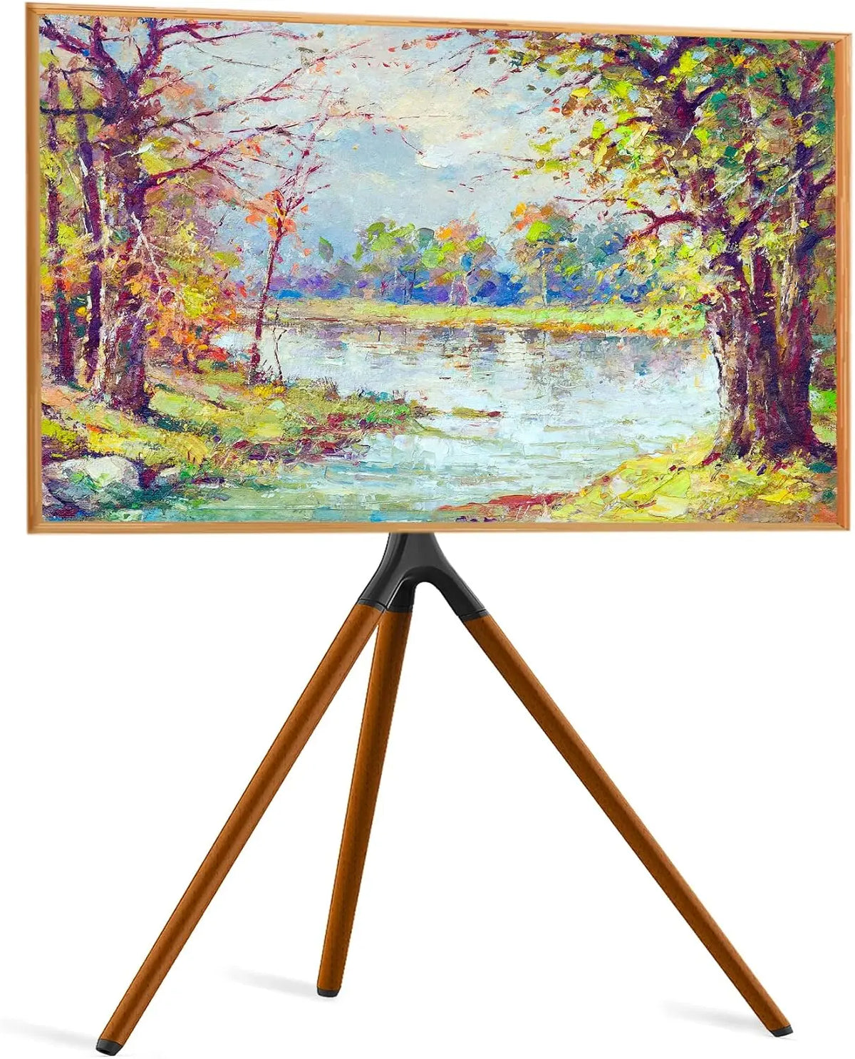 UPGRAVITY Black Easel TV Stand - With Tripod Base for 32 to 65 Inch Screen