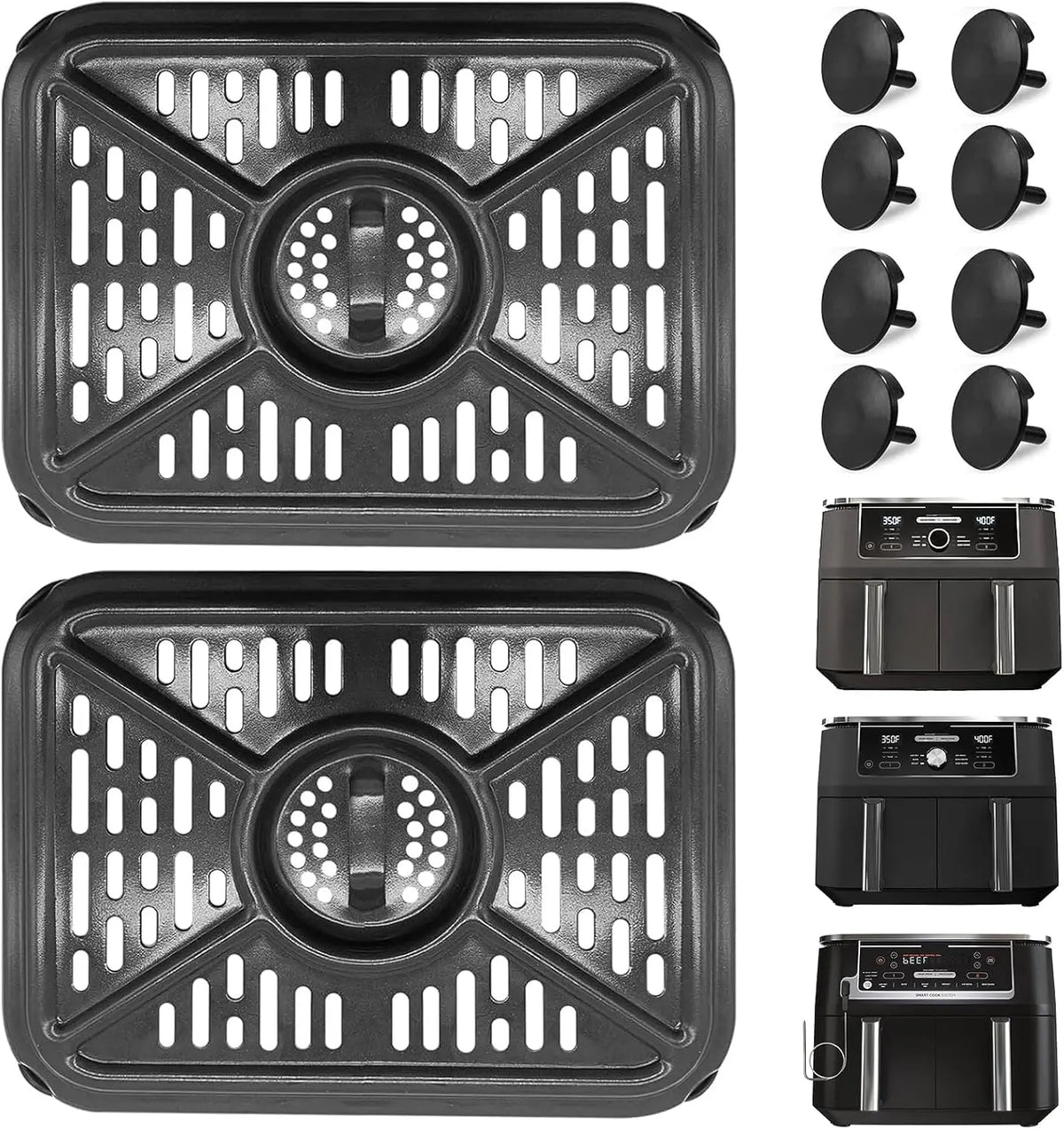 Air Fryer Grill Pan for Ninja Foodi DZ302 DZ401 DZ550 10QT DualZone Air Fryers - Dishwasher Safe