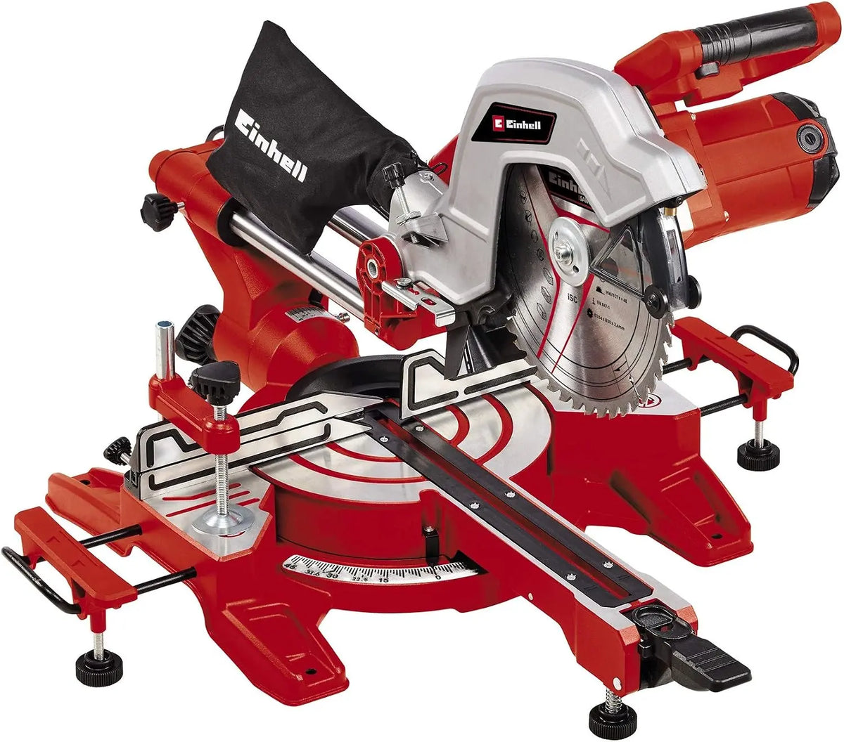 Einhell TC-SM 254 Piston Miter Saw - 1900 W, Max. 85 mm x 305 mm cutting depth/width, Ø 254 mm saw blade, laser, 4300385