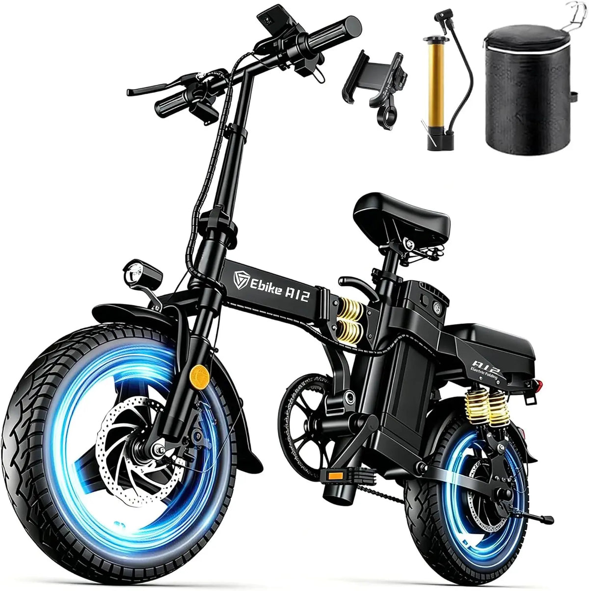DTTZH A12/A12S Foldable Ebike with Keyless Ignore - 3000/1500W, Max 52V 25Ah