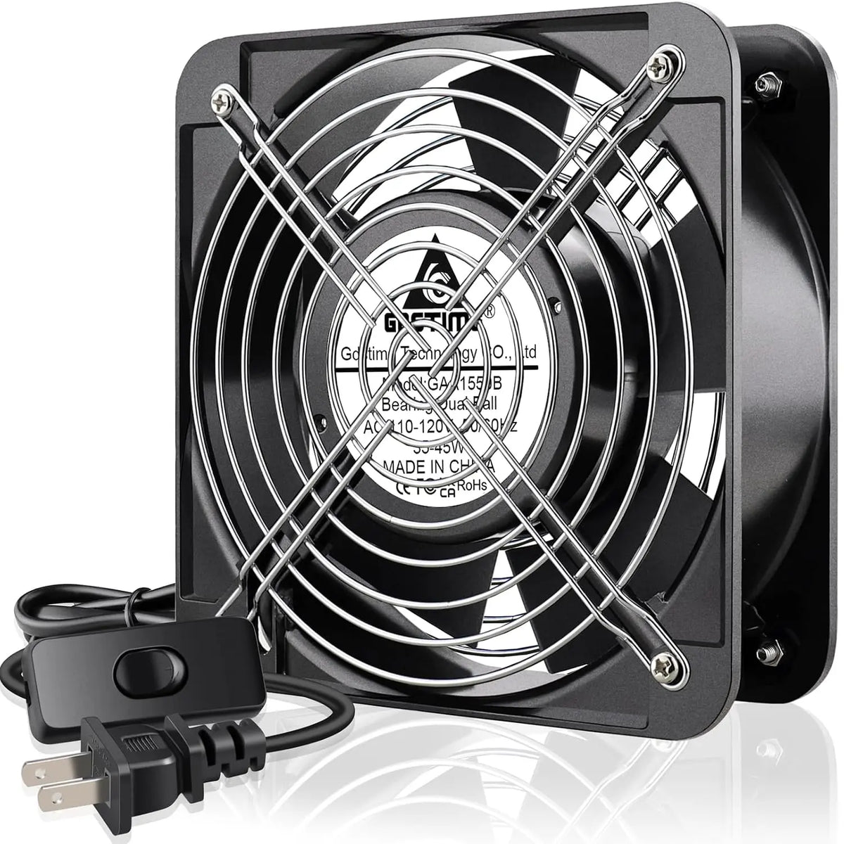 GDSTIME AXIAL 15050 Muffin Fan - 120V AC 150mm x 50mm, Dual Ball Bearing