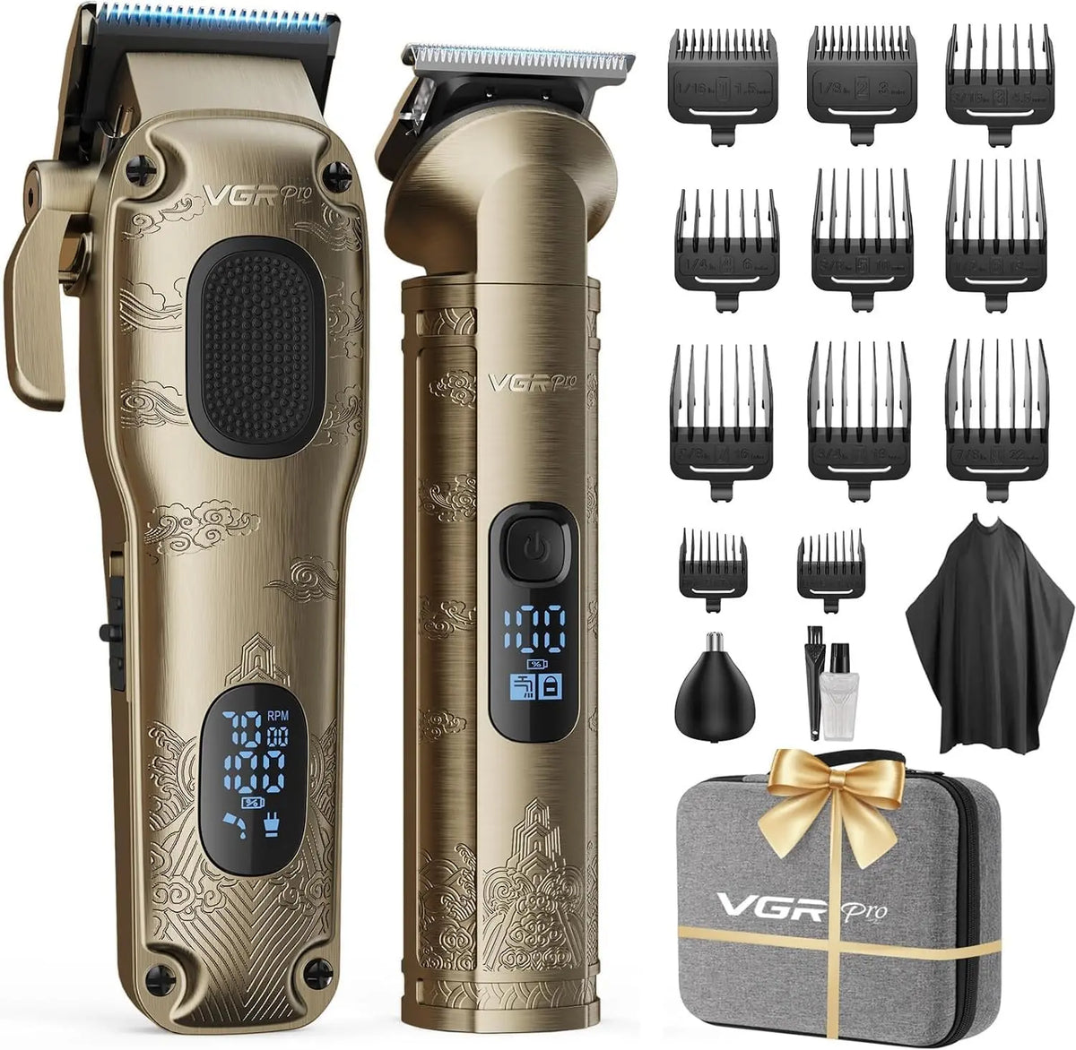VGRPRO Hair Clippers for Men Professional - Cordless Clipper and Trimmer Set
