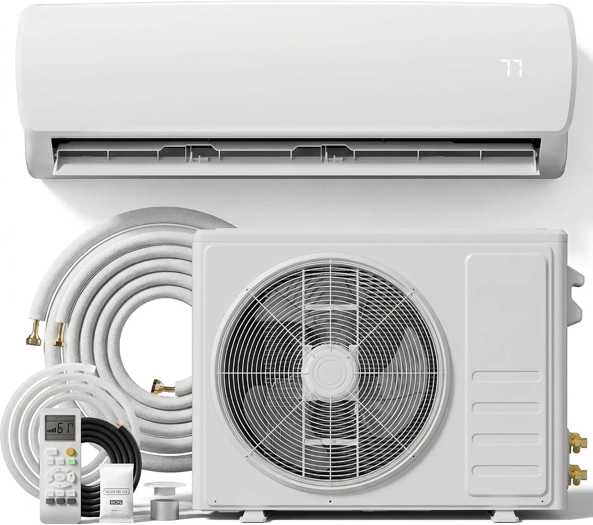 MEPTY 12000BTU Mini Split AC/Heating System - 19 SEER2 Energy Efficient Mini Split Air Conditioner with Heat Pump, 115V Cools Up to 750sq.ft