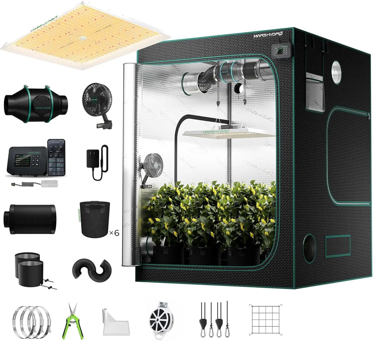 MARS HYDRO Smart Grow Tent Kit 4x4 - TS3000 WiFi Control Grow Kit System