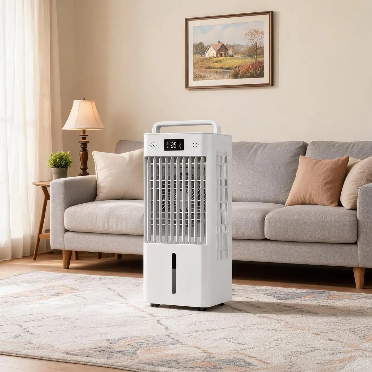 3-in-1 Portable Air Conditioner & Evaporative Cooler - 2.6 Gal Water Tank with Ice Boxes, Remote Control, 3-Speed Fan, 12H Timer, Office, Dorm Room