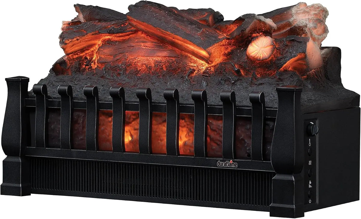 duraflame Electric Log Set 400 Sq Ft Heater - Faux Logs Insert with Lifelike Flames for Existing Fireplaces, Remote Control Included