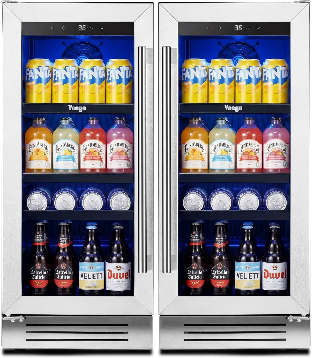 Yeego 30 Inch Beverage Refrigerator - 200 Can Beer Cooler with Glass Door