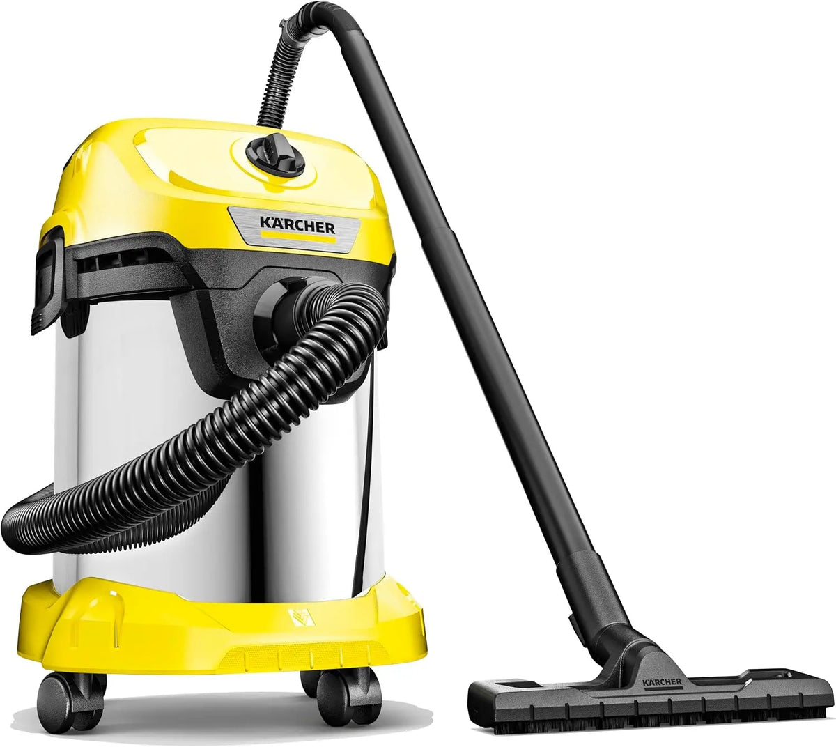 Kärcher WD 3 S V-17/4/20 Wet/Dry Vacuum Cleaner - 1000W, 17L Tank, 2 m Suction Hose, Cartridge Filter