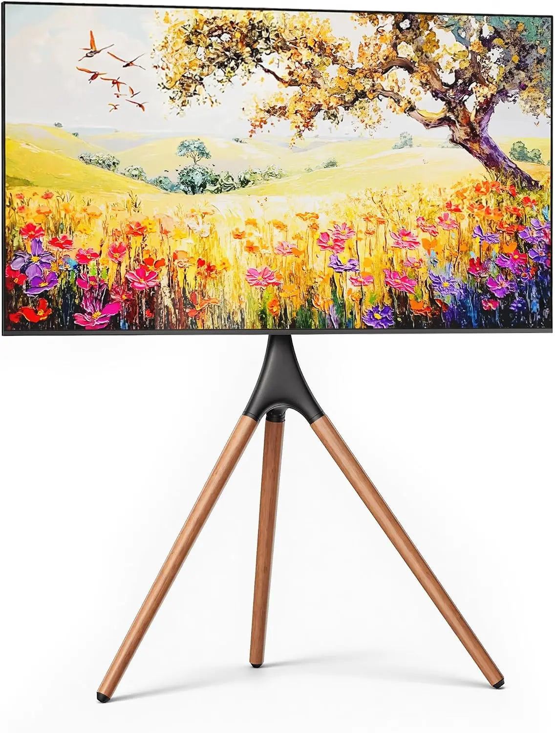 Artistic Easel TV Stand for 43-65 in TVs up to 88 lbs - Black Walnut