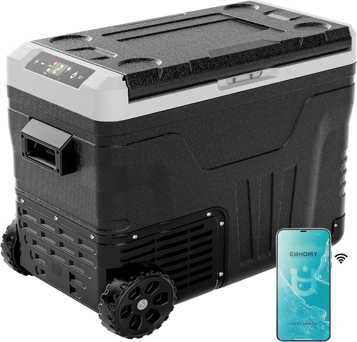 EUHOMY 52QT 12 Volt Refrigerator - 4℉~ 68℉ Portable Freezer, for Car