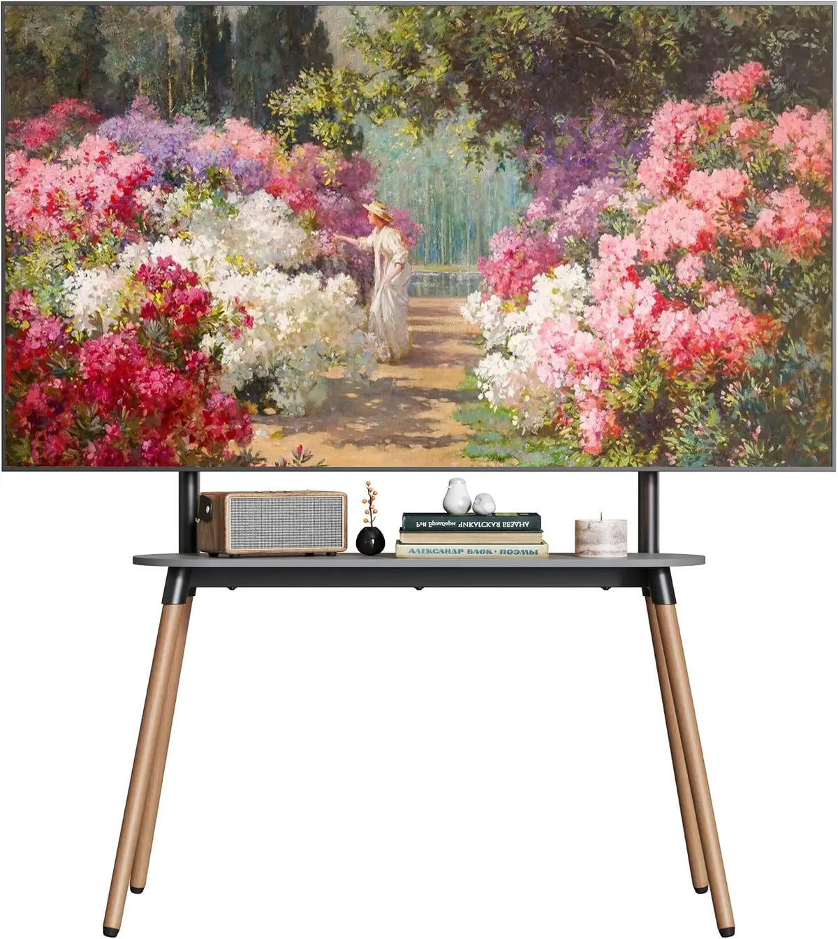 4-Leg Easel TV Stand for 49-86 Inch TVs - 110 lbs, Black