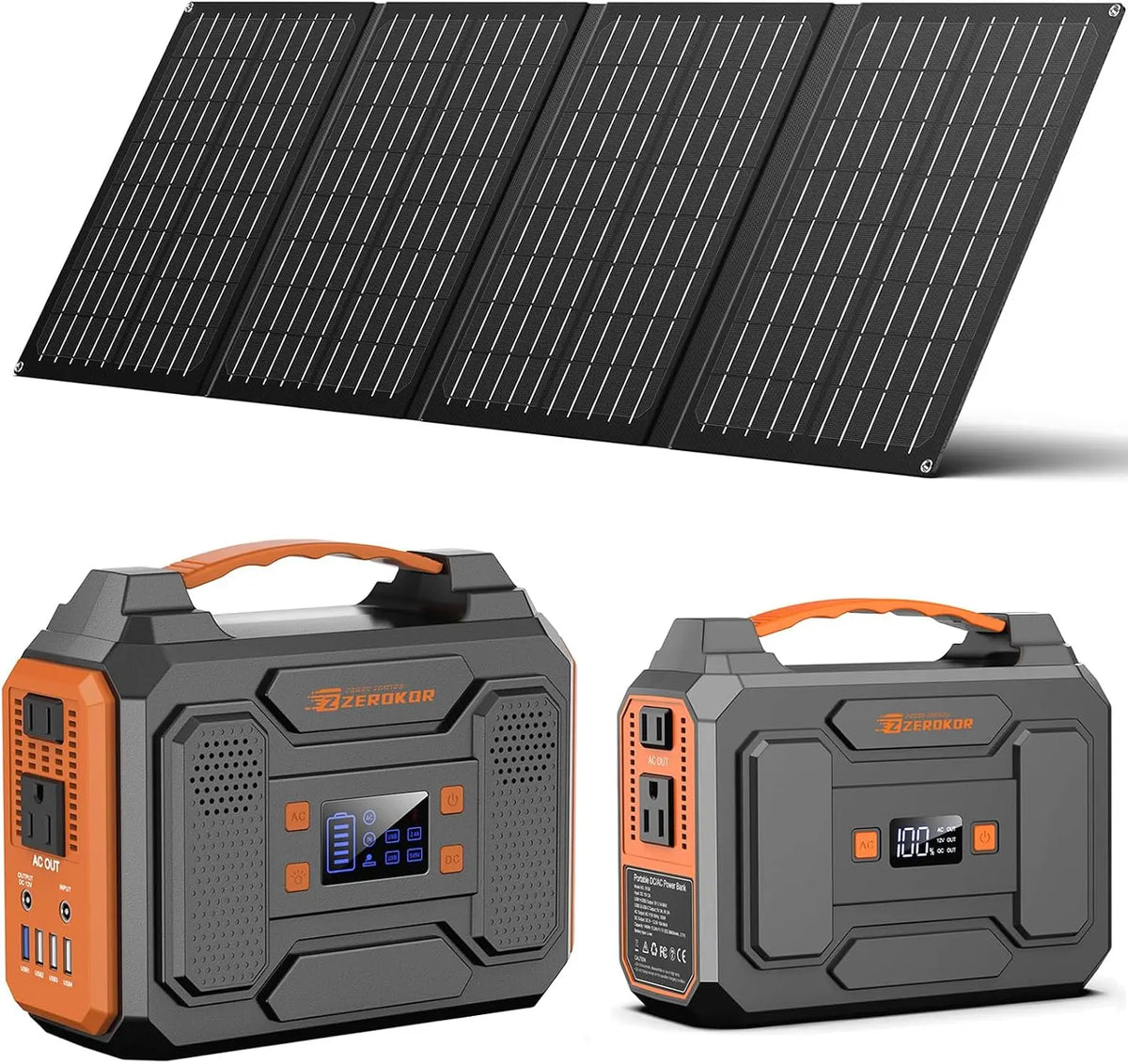 Portable Solar Generator with Panel - 300W Portable Power Station with Foldable Solar Panel 40W