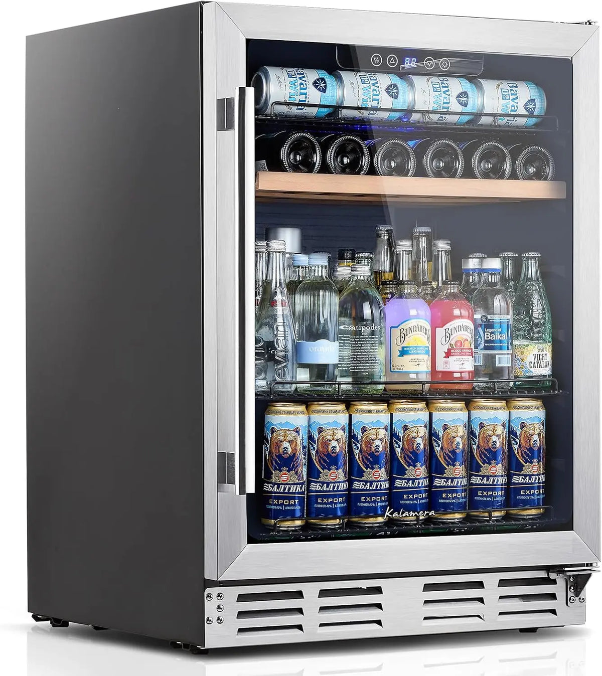 Kalamera Mini Fridge - 24 Inch Undercounter Beverage and Wine Cooler