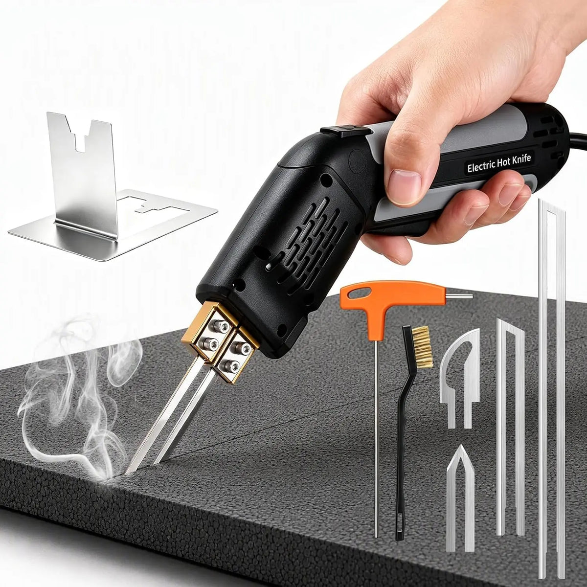 300W Hot Knife Foam Cutter - 600°C Fast Heat, With 4 Blades, Active Cooling