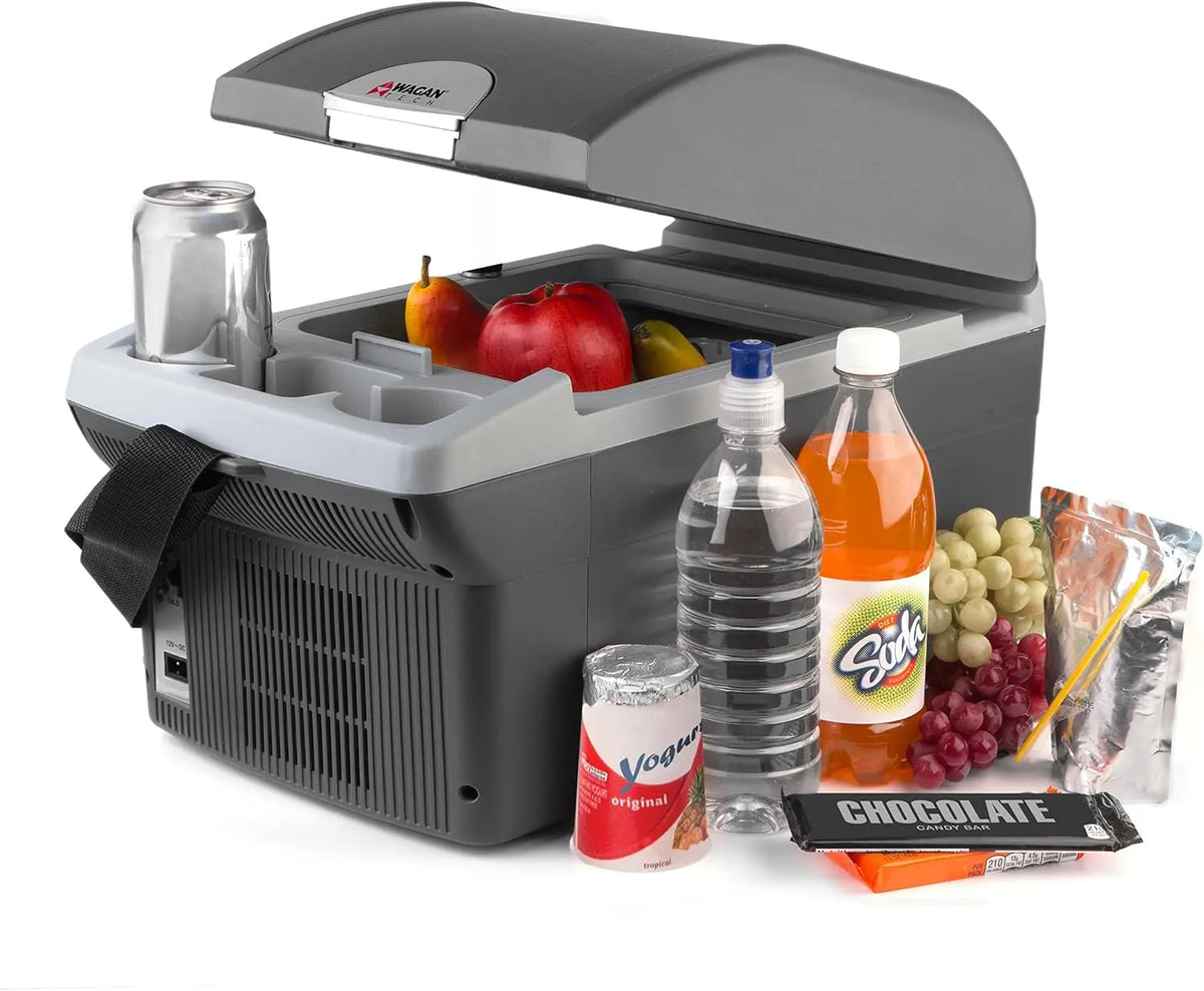 Wagan EL6214 Personal Thermoelectric Cooler/Warmer - 14 Liter Capacity, Portable Electric Car Cooler with 12/24V DC, 12V Small Fridge for Car, RV