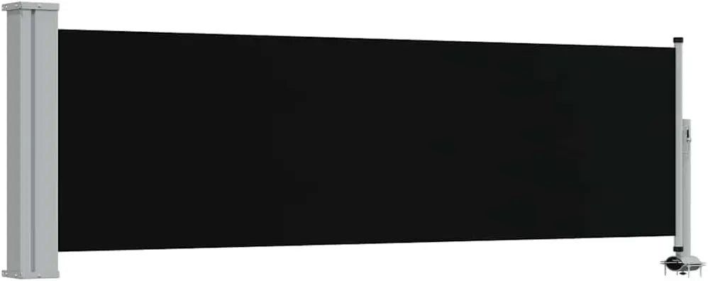 vidaXL Patio Retractable Side Awning 31.5x118.1 Inch Black