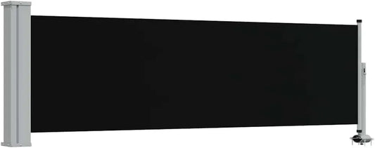 vidaXL Patio Retractable Side Awning 31.5x118.1 Inch Black