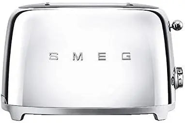Smeg TSF01SSUS 50's Retro Style Aesthetic 2 Slice Toaster - Chrome, Renewed