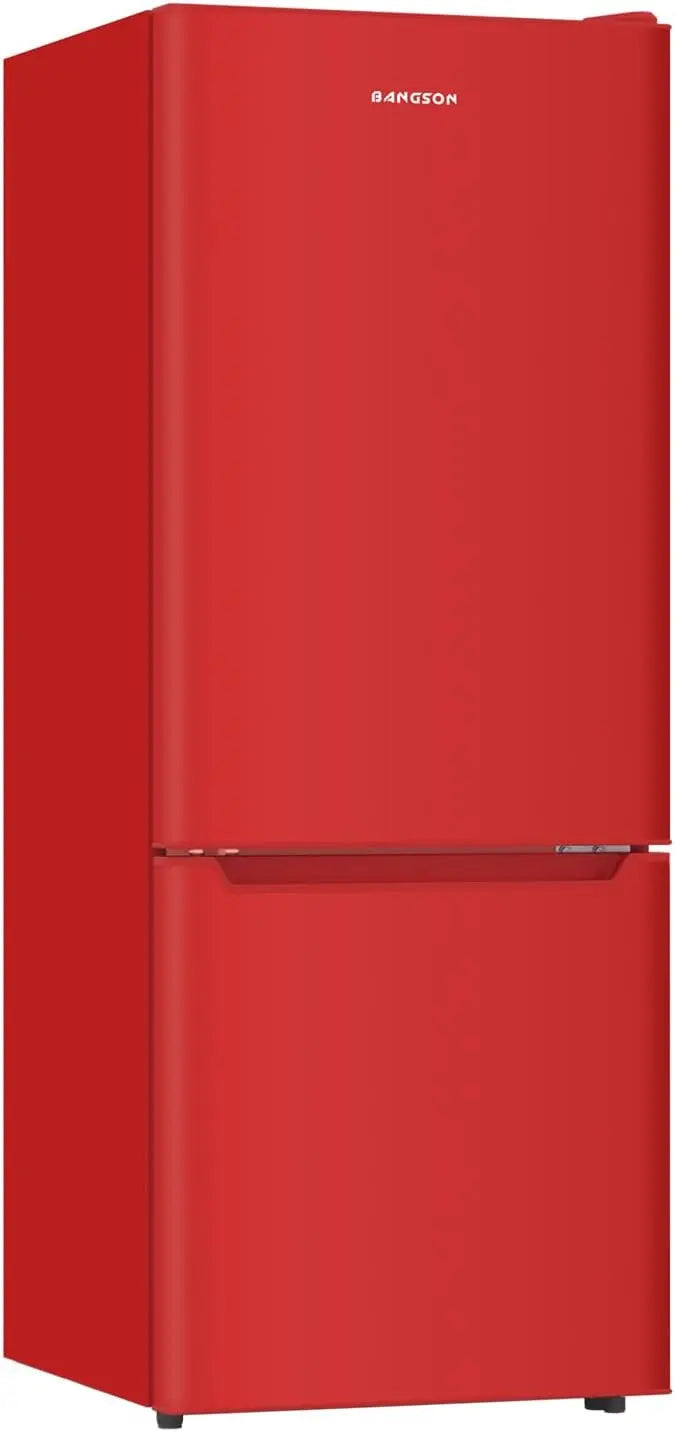 BANGSON Apartment 7.1 Cu. Ft. Refrigerator with Bottom Freezer Red