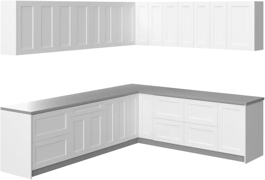 Kitchen Modern Collection White Matte Color Base Size 10x8 - 5Ft Wide