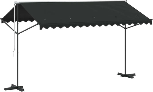 vidaXL Free Standing Awning 157.5x118.1 Inch Anthracite