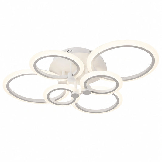 Lampadario moderno LED con 6 anelli, 51W, 2550 Lm, luce regolabile