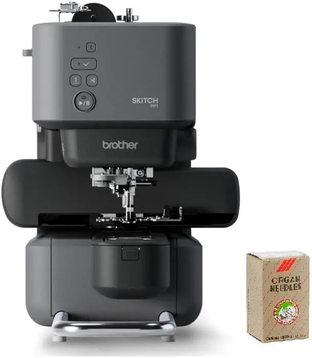 Brother - Skitch Single-Needle Embroidery Machine and SAEMB7511 100-Piece 75/11 Embroidery Needles