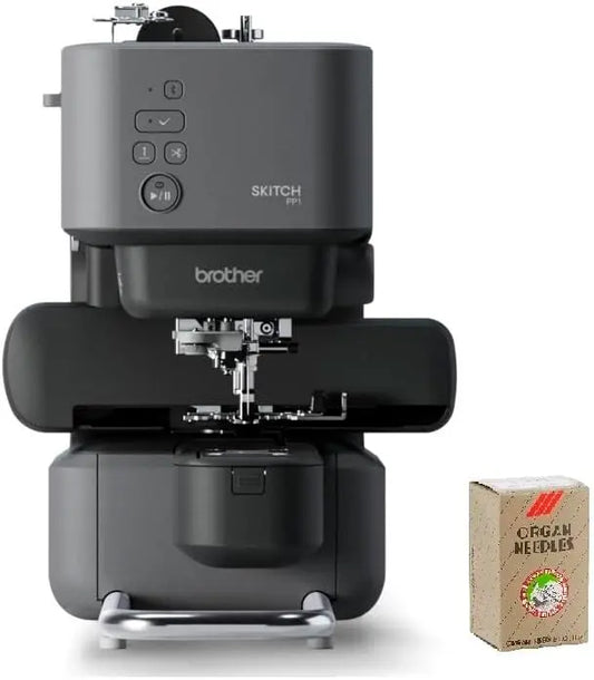 Brother - Skitch Single-Needle Embroidery Machine and SAEMB7511 100-Piece 75/11 Embroidery Needles
