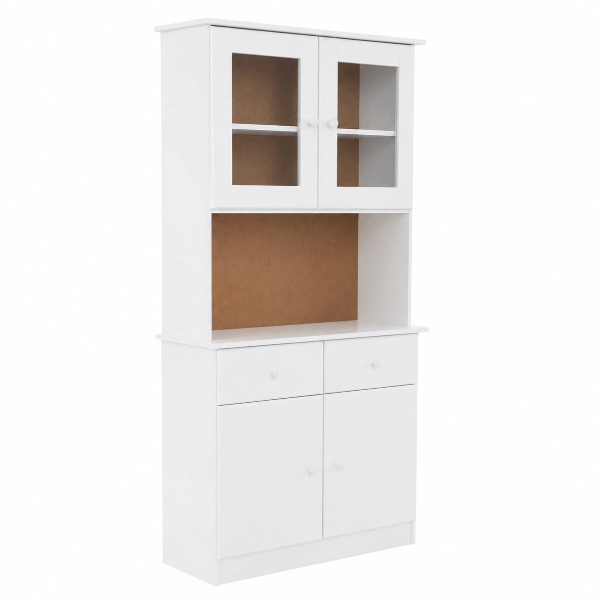 Credenza Verticale in Legno di Pino Bianco 77x35x165 cm