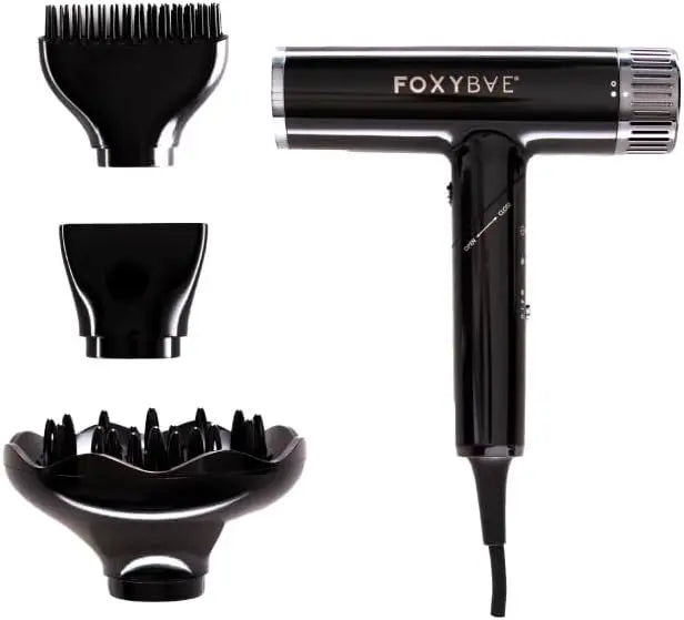 FoxyBae Globetrotter High Speed Ionic Travel Hair Dryer - Foldable Dual-Voltage Mini Blow Dryer for Fast Drying, Frizz Control