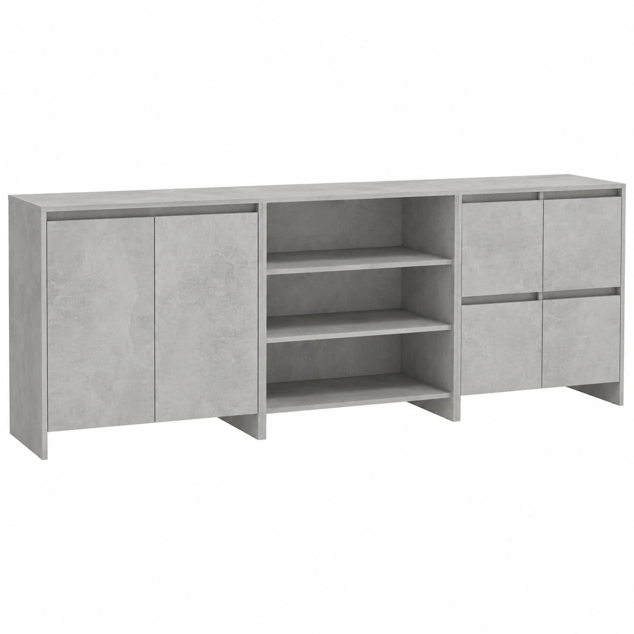 Armadi Moderni in Multistrato Cemento Grigio - Set di 3 Pezzi