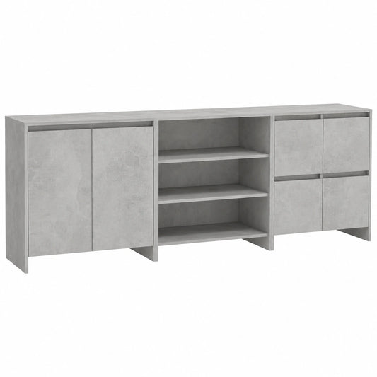 Armadi Moderni in Multistrato Cemento Grigio - Set di 3 Pezzi