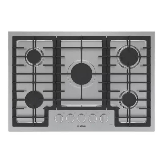 500 Series 30 Inch Gas Cooktop in Stainless Steel with 5-Burners Including 16 - 000 BTU Burner