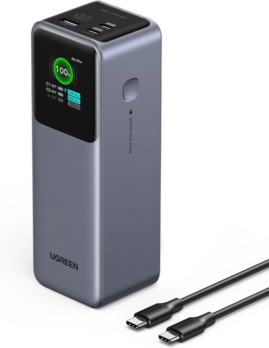 UGREEN Nexode 25000mAh - 200W PD 3.1 TFT 3-Port Power Bank