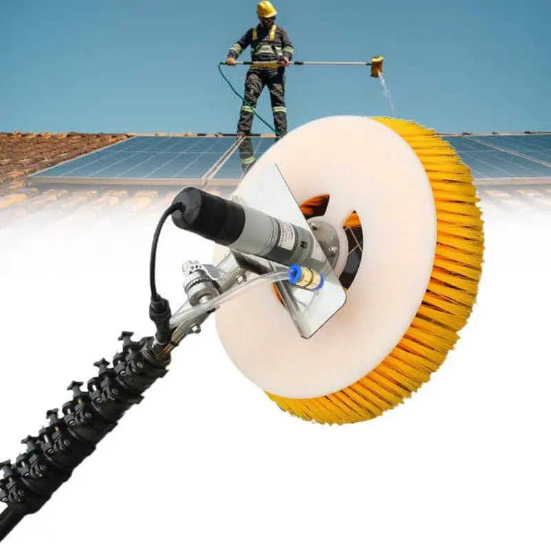 Solar Panel Cleaning Brush with Telescopic Handle - Long Reach Window Cleaner for Conservatory, Hose Brush Set, 7m Extension