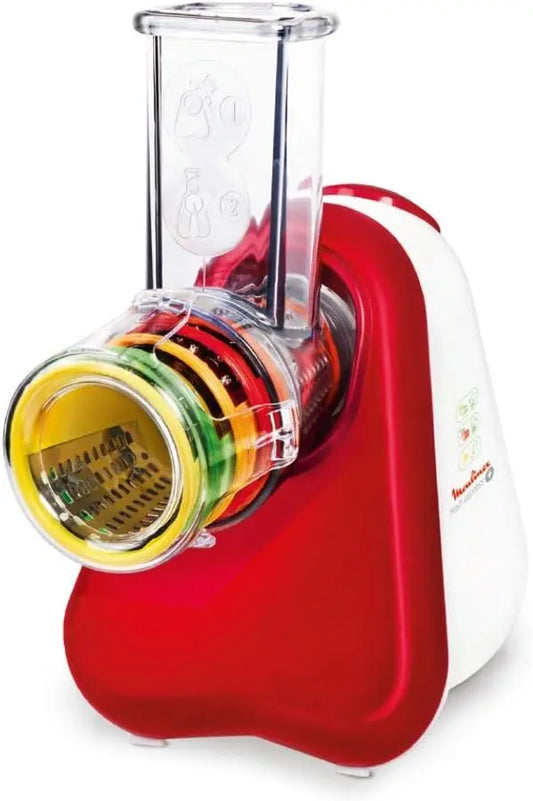 Moulinex Fresh Express Plus DJ756G15 Electric Grater - 150W Stainless Steel Red White