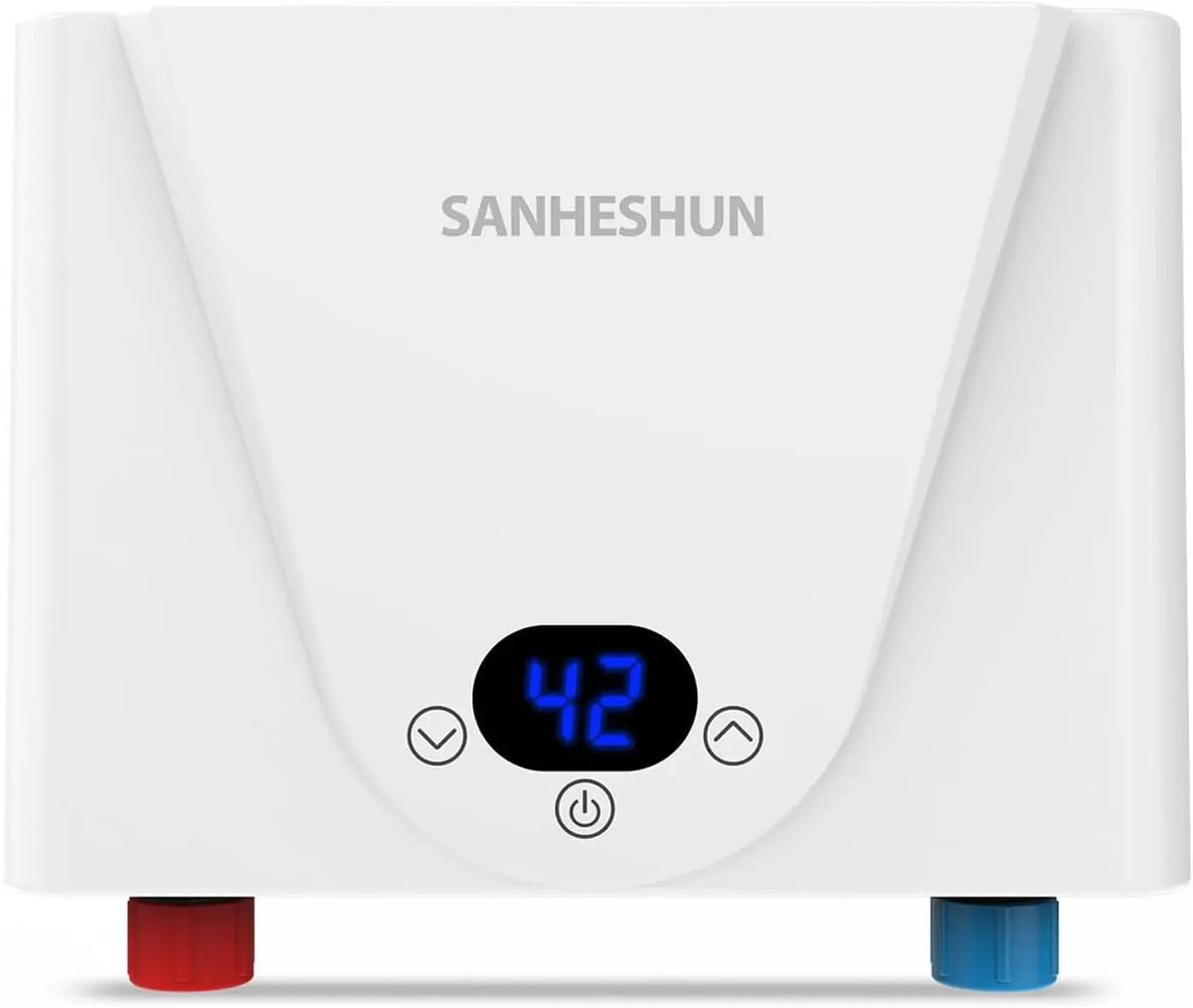 Tankless Water Heater Electric - 220v 5500w Instant Hot Water Heater, LED Touch Screen Switch Adjustable Temperature, White