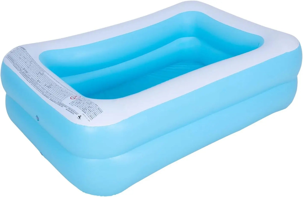 Inflatable Swimming Pool for Kids Outdoor Ground Rectangular Kiddie Pool - Max 61x42.5x18 Inch