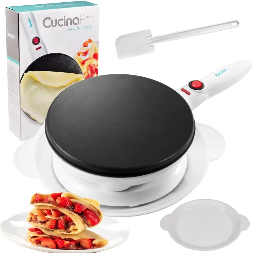 CucinaPro Cordless Crepe Maker - Nonstick Dipping Plate, Electric Base
