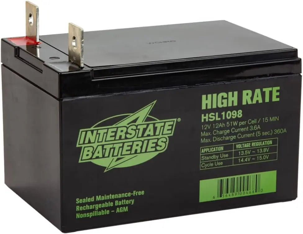 Interstate Batteries High Rate Battery - 12V 12AH SLA AGM VRLA HSL1098
