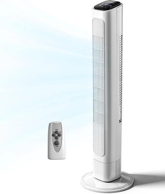 Winado 36 Inch Bladeless Tower Fan for Cooling Home Office Bedroom - White