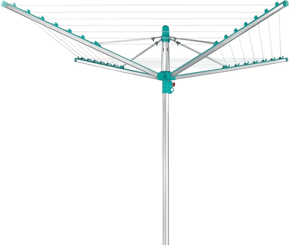 Leifheit Linomatic 400 Easy Dryer 40 m Rotary Washing Line - Retractable Rotary Line, Rust-Free Aluminium Outdoor Clothesline, 3.03 m Turning Diameter