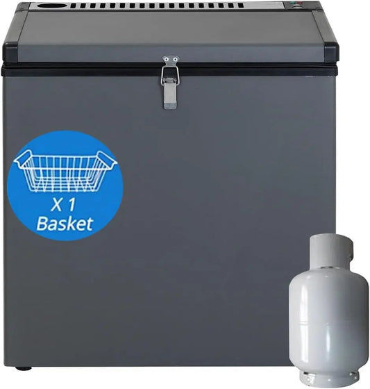 Smad Propane Freezer 2.4 Cu. Ft. - 110V/12V/LPG 3 Way Chest Freezer with Lock Basket, RV Propane Fridge Off Grid for Outdoor, Home, Camper, Boat