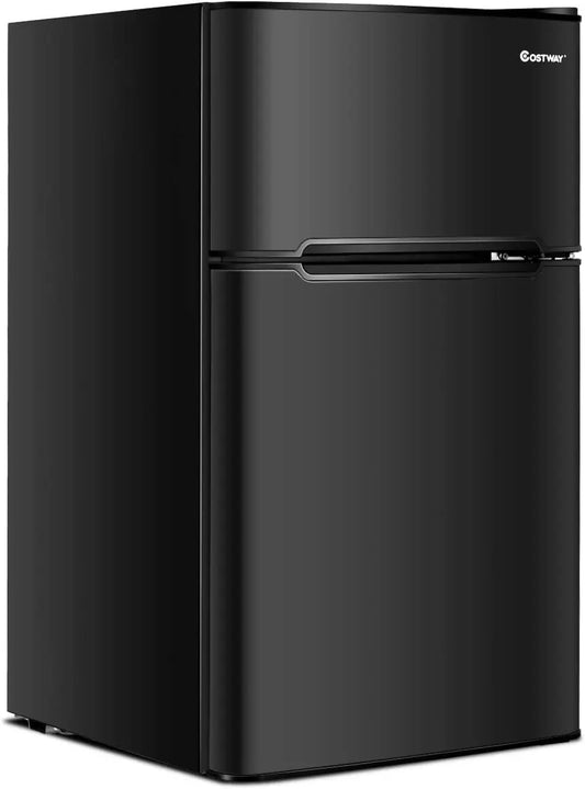 COSTWAY 3.2 Cu. Ft. Mini Fridge with Freezer for Bedroom - Dorm, Office